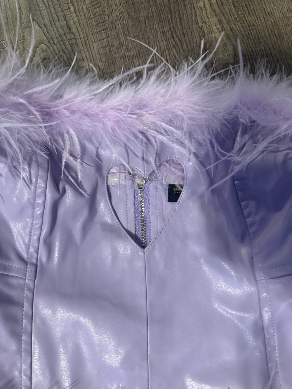Lavender Feather-Trim Bustier Top - Picture 2 of 3
